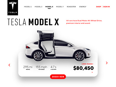 Tesla / Model X - Order Page car electric car energy model x payment sale tesla ui ux design web white layout