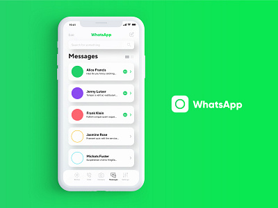 Whatsapp App Design app application bar design chats color color bars design green app layout message notification ui guide ux ui whatsapp