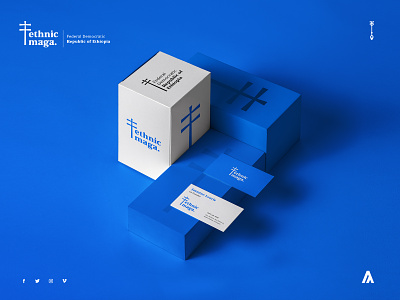 Ethnic Maga / Block block blue box branding card color corporate design ethiopia ethnic gradient illustration logo mockup web