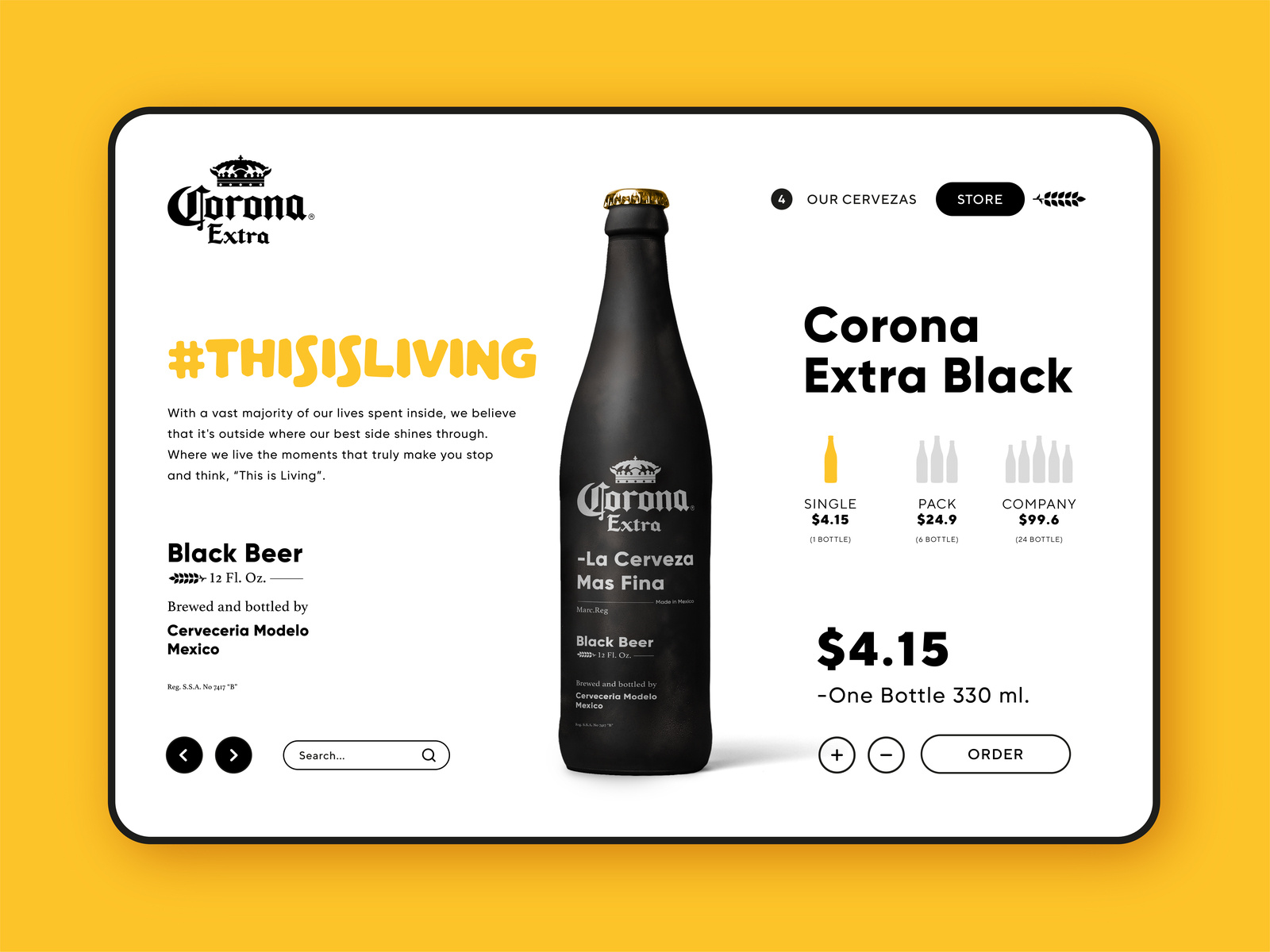 Corona Extra Black Beer /  Page by Ali Celebi on Dribbble