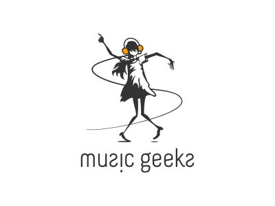 Music geeks geek girl logo music