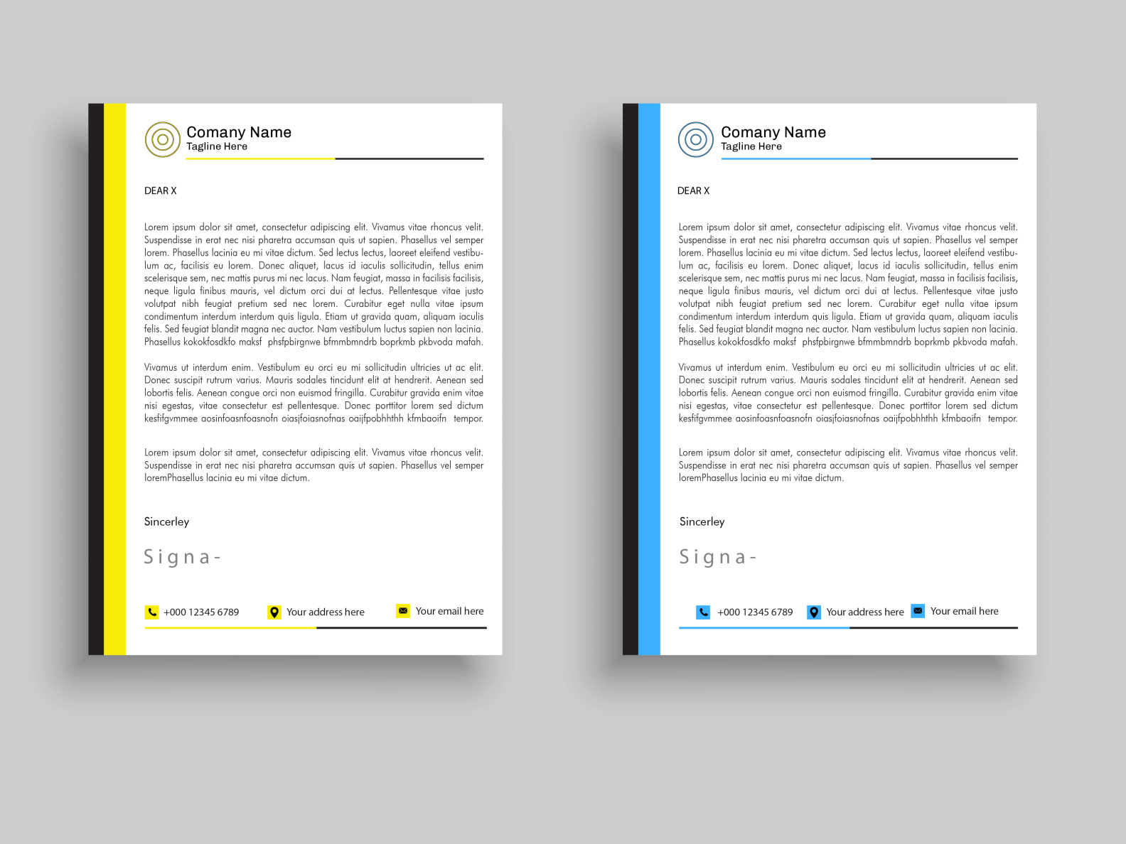 Clean Line letterhead template with free vector eps by Md Shahin Khan ...