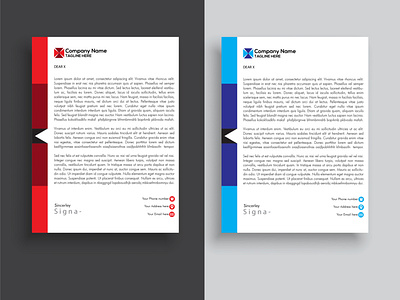 Premium Blue and Red type Design Letterhead flyer