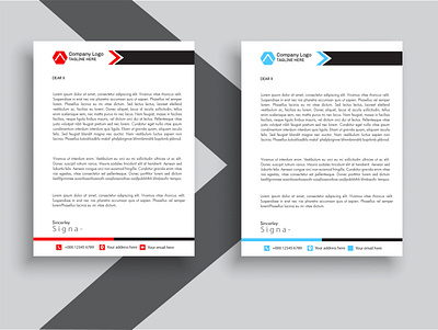 Simple abstract professional letterhead design business stationary