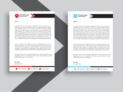 Simple abstract professional letterhead design