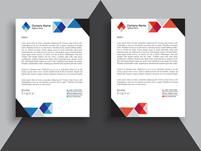Triangle Design type professional letterhead template business stationary