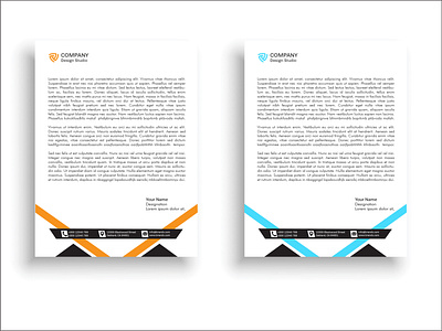 Unique letterhead template design with free vector business stationary