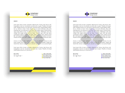 Zigzag letterhead design business identity