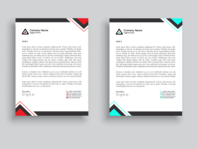 Modern minimalist letterhead design with free vector business stationary