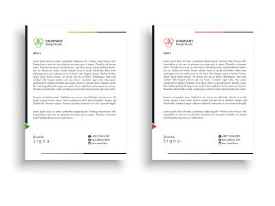 Simple green and red letterhead template with free eps business letterhead company letterhead flyer poster