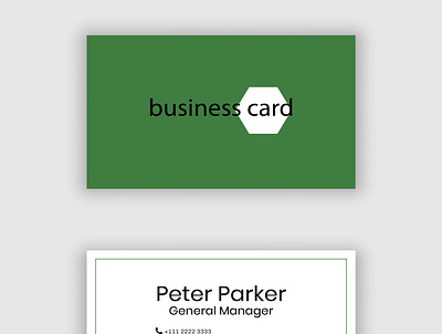 Classic Simple green business card in simple style black visiting card
