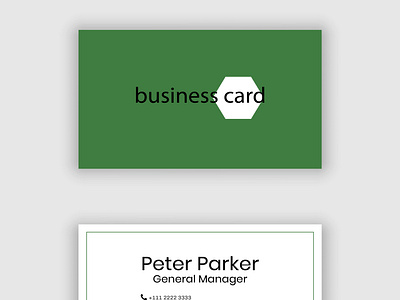 Classic Simple green business card in simple style