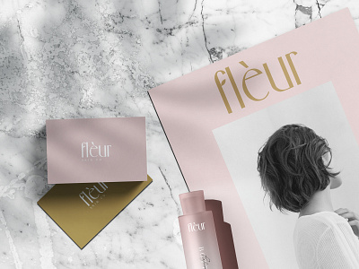 Fleur skincare branding blush brand design brand identity branding design elegant feminine logo logo design print print design skin care skincare