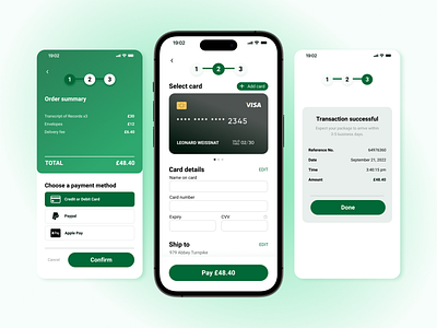 Payment UI branding checkout credit card green pay payment school transaction ui uk