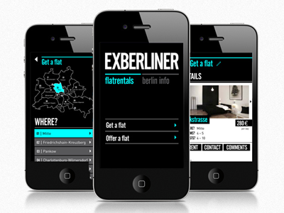 Webapp Ex-Berliner app ios iphone mockup userinterface ux webapp