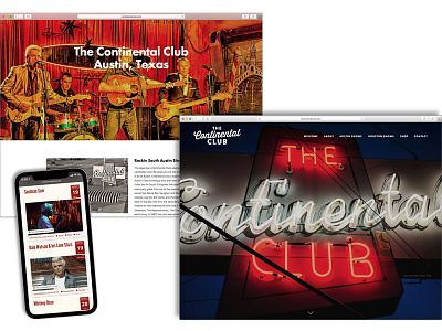 The Continental Club website branding design web design website