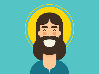 Jesus Smile character design flat illustration jesus mangoline minimal vector