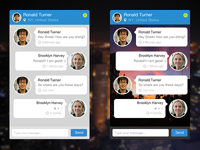 Flat Chat UI Desktop via Dribbble