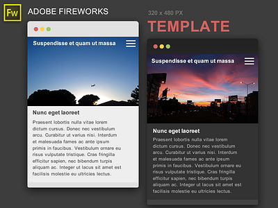 Free Fireworks Mobile Site Template design fireworks font free freebie interface mobile navigation psd resource template website