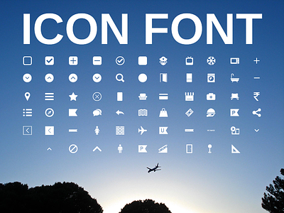 Quikr Icon Font for Web Site amenities button design flat font icon interface navigation ui ux web website