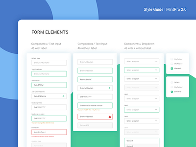 Product Style Guide In Progress colors design hybrid app insurance mobile form style guide style sheet styleguide ui kit