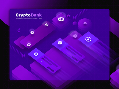 Crypto Bank bitcoin blockchain branding design icon ui ux vector web