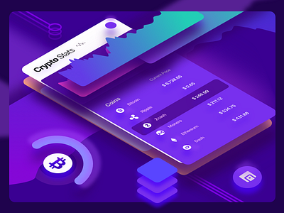 Crypto Bank Dashboard 3d app blockchain branding design flat icon sketch ui ux vector web