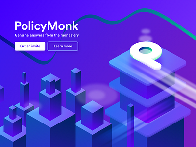 Policy Monk Invite app branding design flat icon illustration isometric logo typography ui ux web