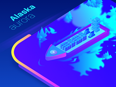 Alaska - Aurora 3d app branding design flat icon illustration sketch type ui ux web