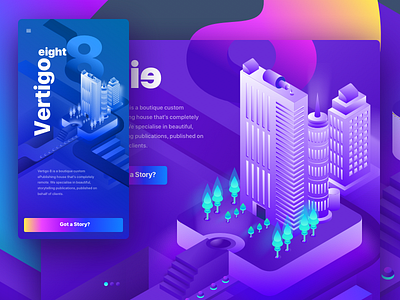 Vertigo Eight ePublishing 3d branding colors design icon illustration isometric minimal product sketch ui web