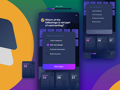 UX Screen - Quiz app branding colors design flat icon ios iphone x logo sketch ui ux