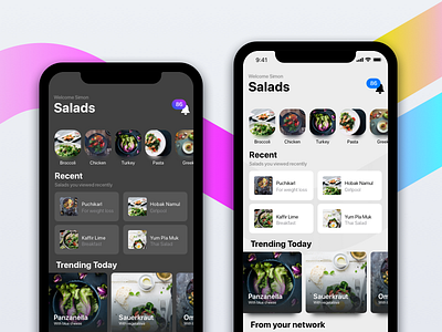 Healthy Salad DIY App app design food ios iphone x iphonex react travel typography ui ux web