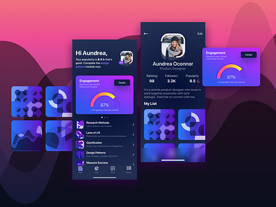 My Feed and Profile for iPhone X app branding design flat illustration interface ios iphone iphonex sketch ui ux