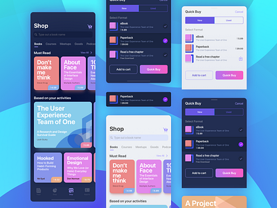 Shop Books Under Design Store Add To Cart And Quick Buy app books branding buy checkout colors ecommerce illustration interface ios iphone iphonex mobile shop design sketch ui ux