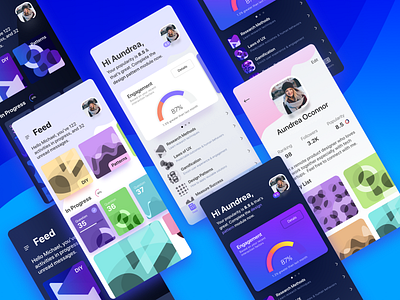 More Pages For The Feed Section With Light Version app branding colors dashboard design feed flat icon illustration interface ios iphone iphonex profile sketch ui ux