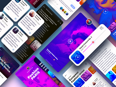 Fashion EMag 1.6 iPhone App app app design blue branding clean colors designer discover fashion graphics interface ios iphone product purple sketch ui uidesign uiux ux
