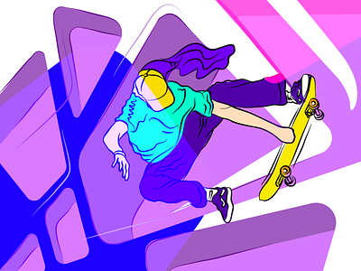 Skate Hero Illustration action affinity artist clean colors colours design flat illustration jump sketch sports style vector