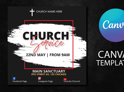 Church Service Flyer Canva Template church event flyer church flyers church service church service flyers concert design flyers worship experience