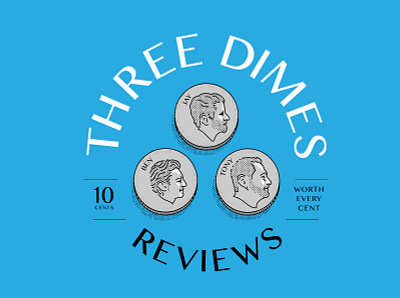 Three Dimes: Podcast Title Card dime flatdesign halftone head monoline podcast three