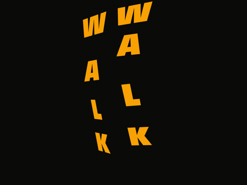 walk 3d animation kinetic type kinetic typography loop motiongraphics typography