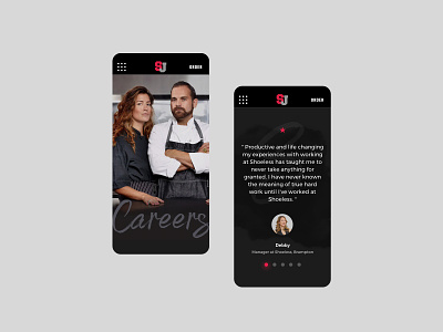 Shoeless Joe's Mobile mobile ui responsive design responsive website restaurant testimonial ui design website