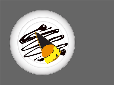 Cheese Cake On Drizzled Chocolate Sauce cheesecake frosting illustration mandarin