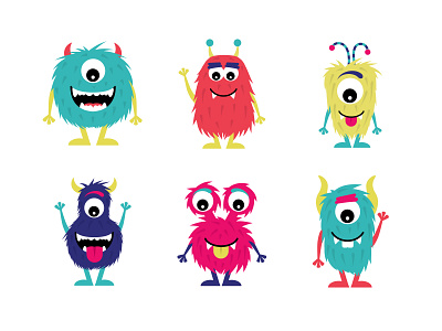 Monster Characters beast character creature cute cute illustration cyclops friendly monster monsters ogre silly
