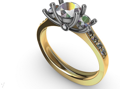 3 stone prong setting ring stl verified 3d 3d model 3d ring branding design illustration jewellery jewellery design