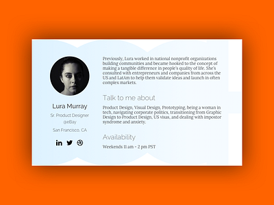 Daily UI #006 Profile dailyui