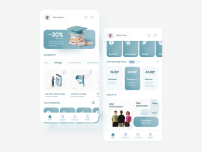 Learning app - UI Concept by GRIDAT on Dribbble