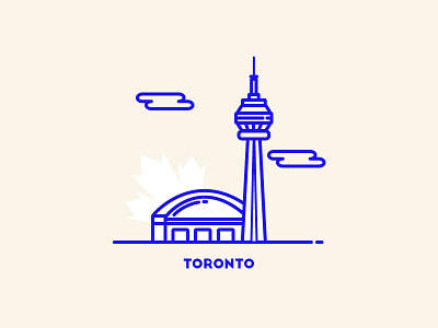 Toronto blue canada city cn flat illustration landscape sky toronto tower vector