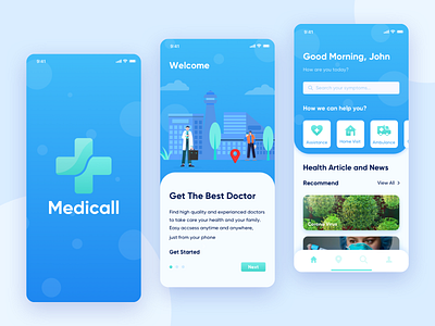 Doctor App UI by Danishali on Dribbble