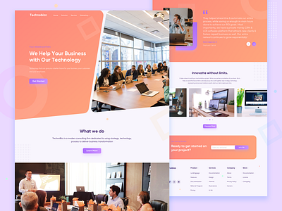 Technobizz - Business Improvement Landing Page business creative design dribbble exploration graphic design homepage identity landing page landingpage modern ui uidesign user interface web web design webdesign website website design