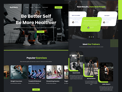 Nutriens - Fitness and Workout Trainers design exploration fitness landing page landingpage ui uidesign user interface web website website design workout